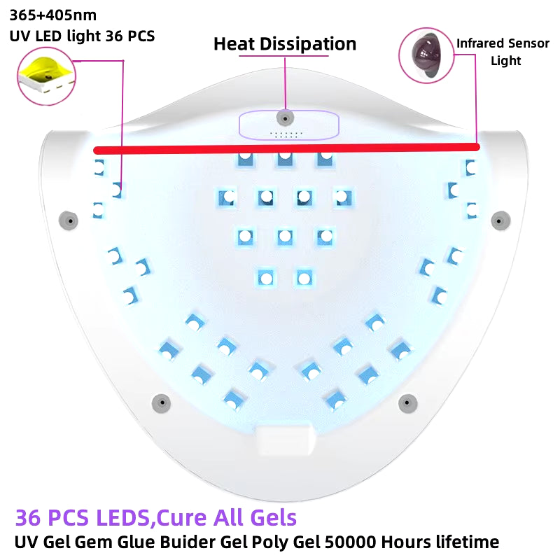 Nail Dryer LED Nail Lamp UV Lamp for Curing All Gel Nail Polish with Motion Sensing Manicure Pedicure Salon Tool