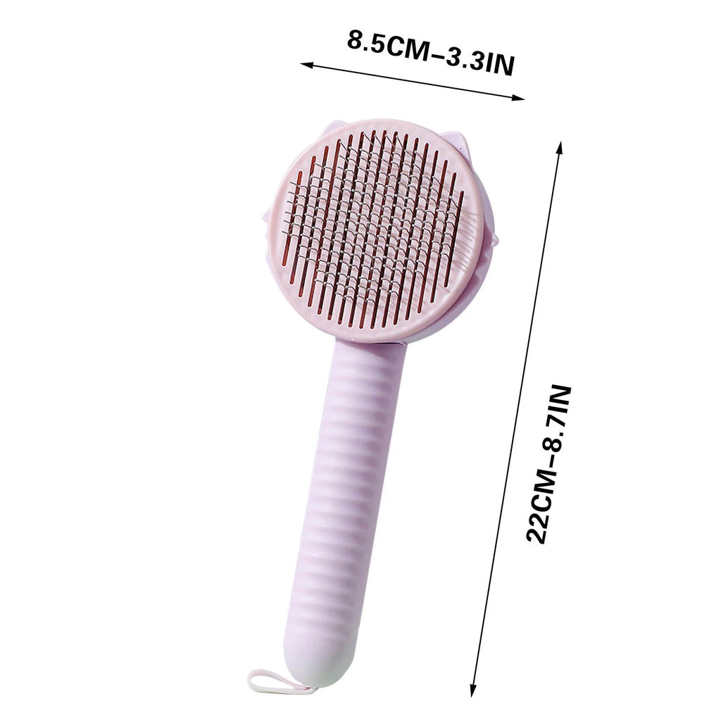 Kladzum Cat Brush, Pet Hair Cleaner Brush, Pet Grooming Brush, Self Cleaning Cat Brush, Cat Grooming Brush, Cat Shedding Brush, Cat and Dog Hair Removal Button Pet Hair Cleaner Brush Self Cleaning