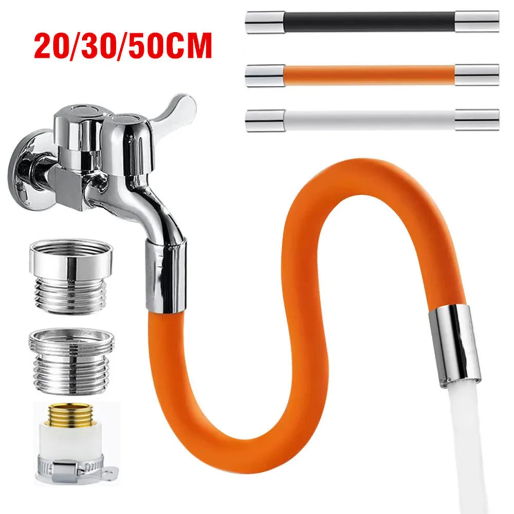 Kitchen Sink Faucet Extender Hose Universal Bathroom 360° Rotating Extension Bending Washbasin Water Tap Filter Tube Splash Head