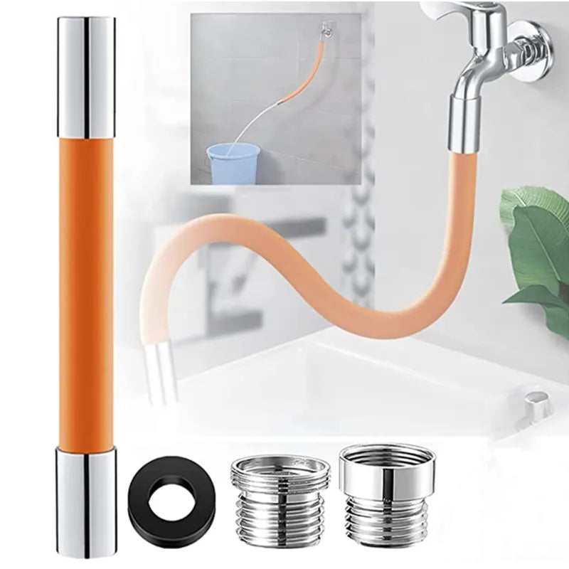 Kitchen Sink Faucet Extender Hose Universal Bathroom 360° Rotating Extension Bending Washbasin Water Tap Filter Tube Splash Head