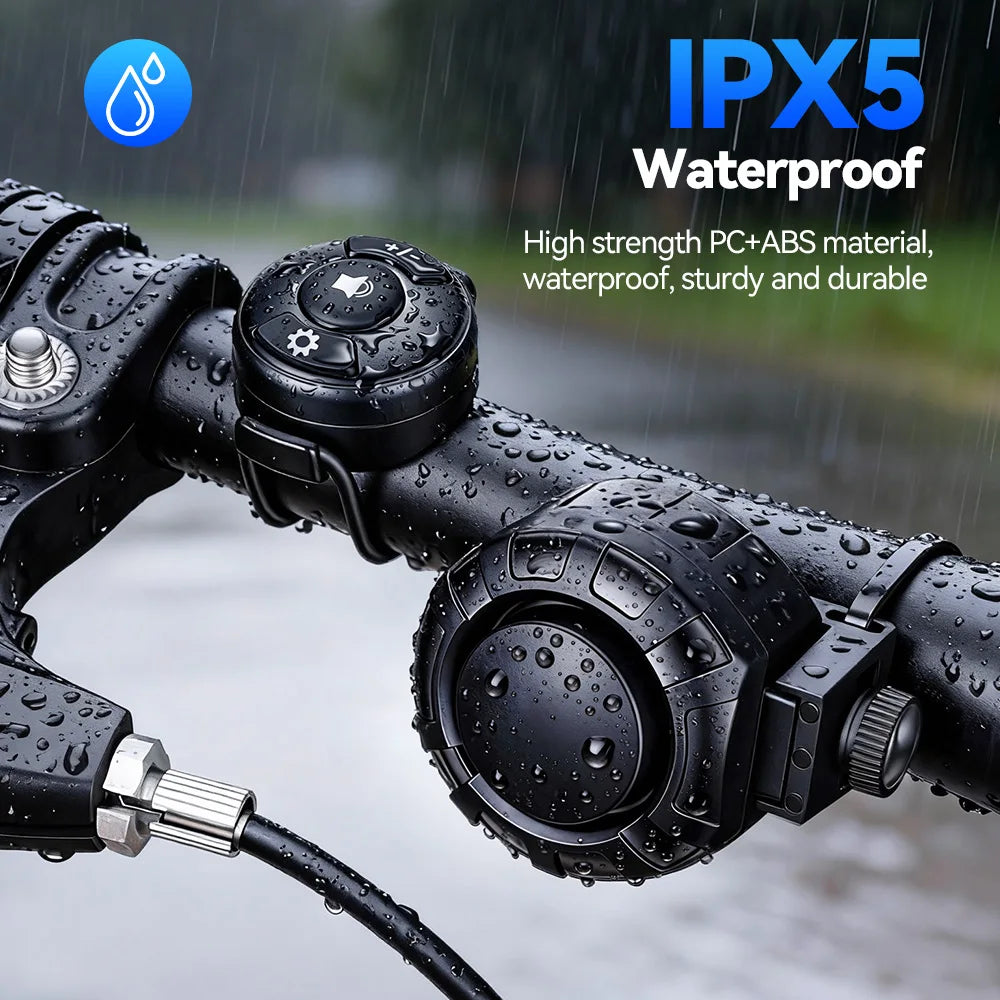 120Db Electric Bike Bell Rechargeable Bicycle Horn Remote Control Waterproof Cycling Scooter Warning Alarm Ring