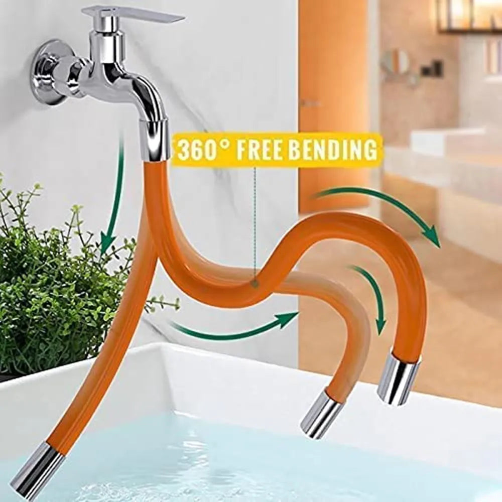 Kitchen Sink Faucet Extender Hose Universal Bathroom 360° Rotating Extension Bending Washbasin Water Tap Filter Tube Splash Head