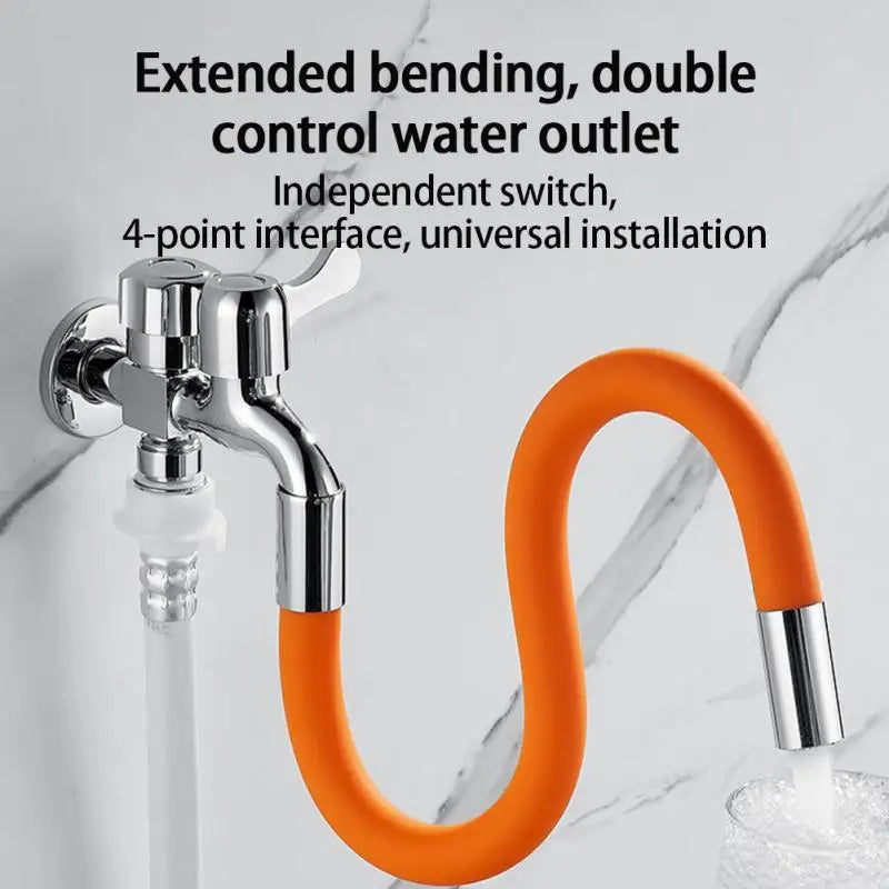 Kitchen Sink Faucet Extender Hose Universal Bathroom 360° Rotating Extension Bending Washbasin Water Tap Filter Tube Splash Head
