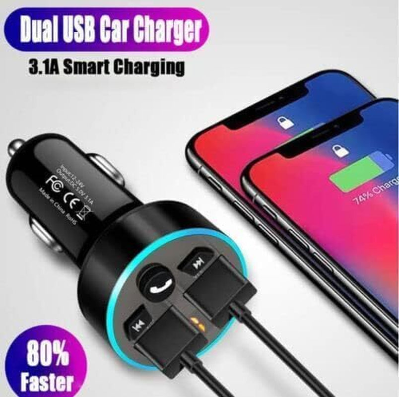 Transmisor FM Radio Bluetooth USB Para Carro Auto for Car Con Pantalla Digital