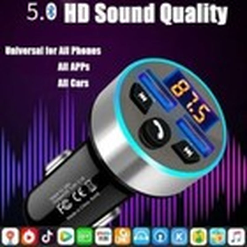 Transmisor FM Radio Bluetooth USB Para Carro Auto for Car Con Pantalla Digital