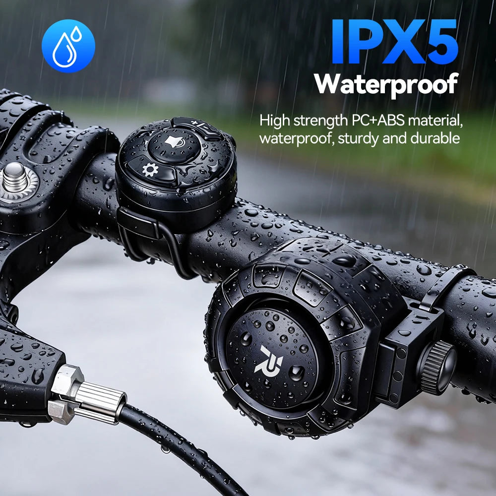 120Db Electric Bike Bell Rechargeable Bicycle Horn Remote Control Waterproof Cycling Scooter Warning Alarm Ring